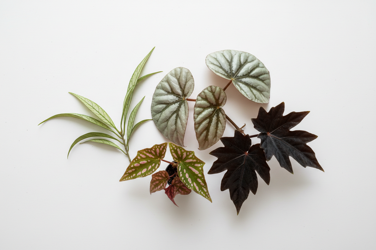 Rare plant flat lay